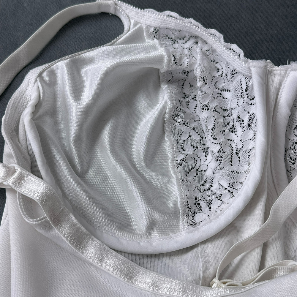 Vintage Sears Body Briefer Teddy 40D White Underwire Lace Bodysuit Shapewear - Picture 7 of 10
